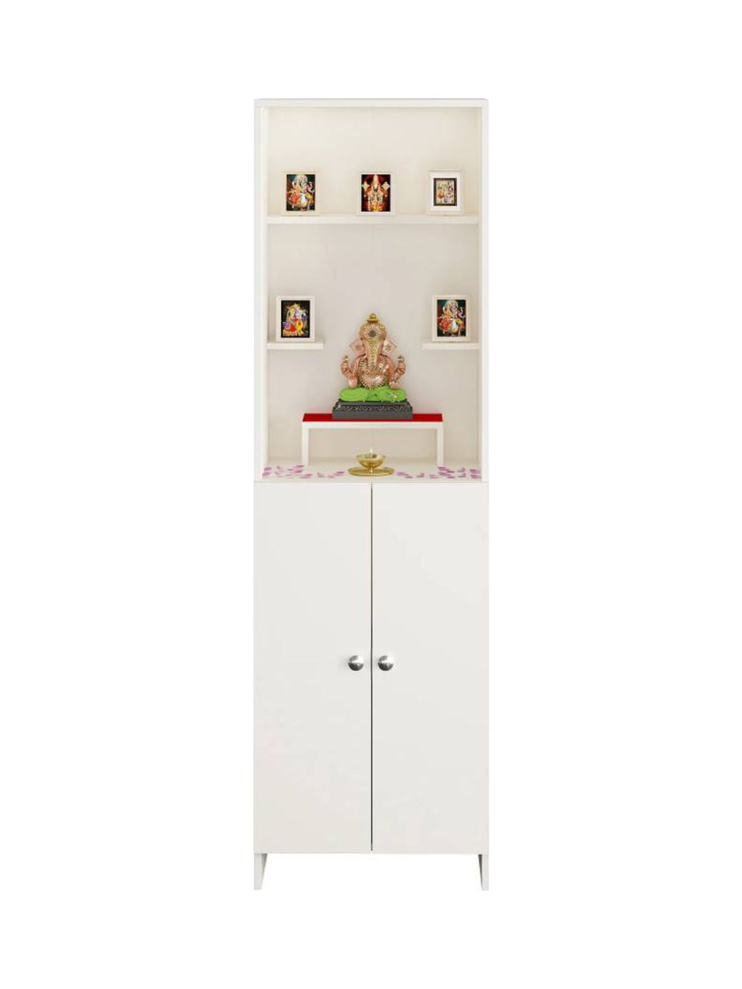 Minimalist Tall Pooja Mandir With Storage