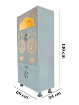 Designer Wooden Pooja Mandir with LED Backlight & “Om” Engraving