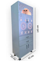 Modern Wooden Mandir with LED Light & Storage The Mandir Company