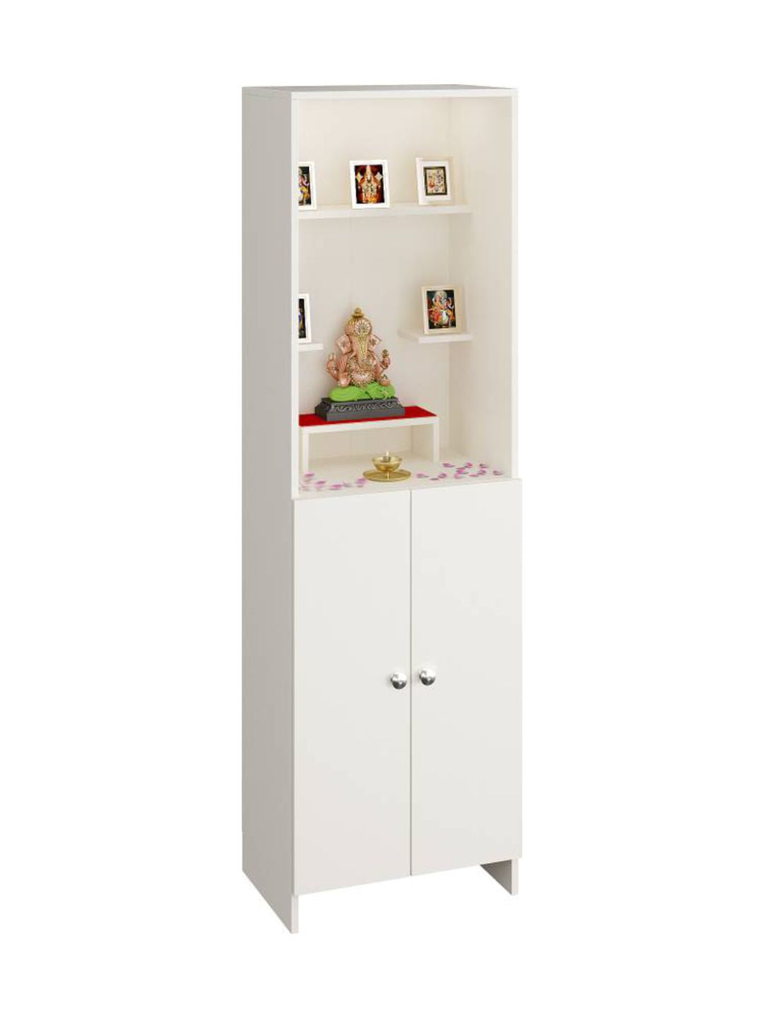 Minimalist Tall Pooja Mandir With Storage