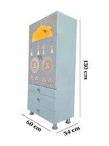 Modern White Wooden Mandir with LED Backlight & 3 Storage Drawers