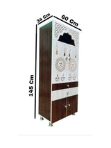 Wood and White Finish Pooja Mandir with Storage