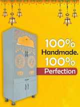 Designer Wooden Pooja Mandir with LED Backlight & “Om” Engraving